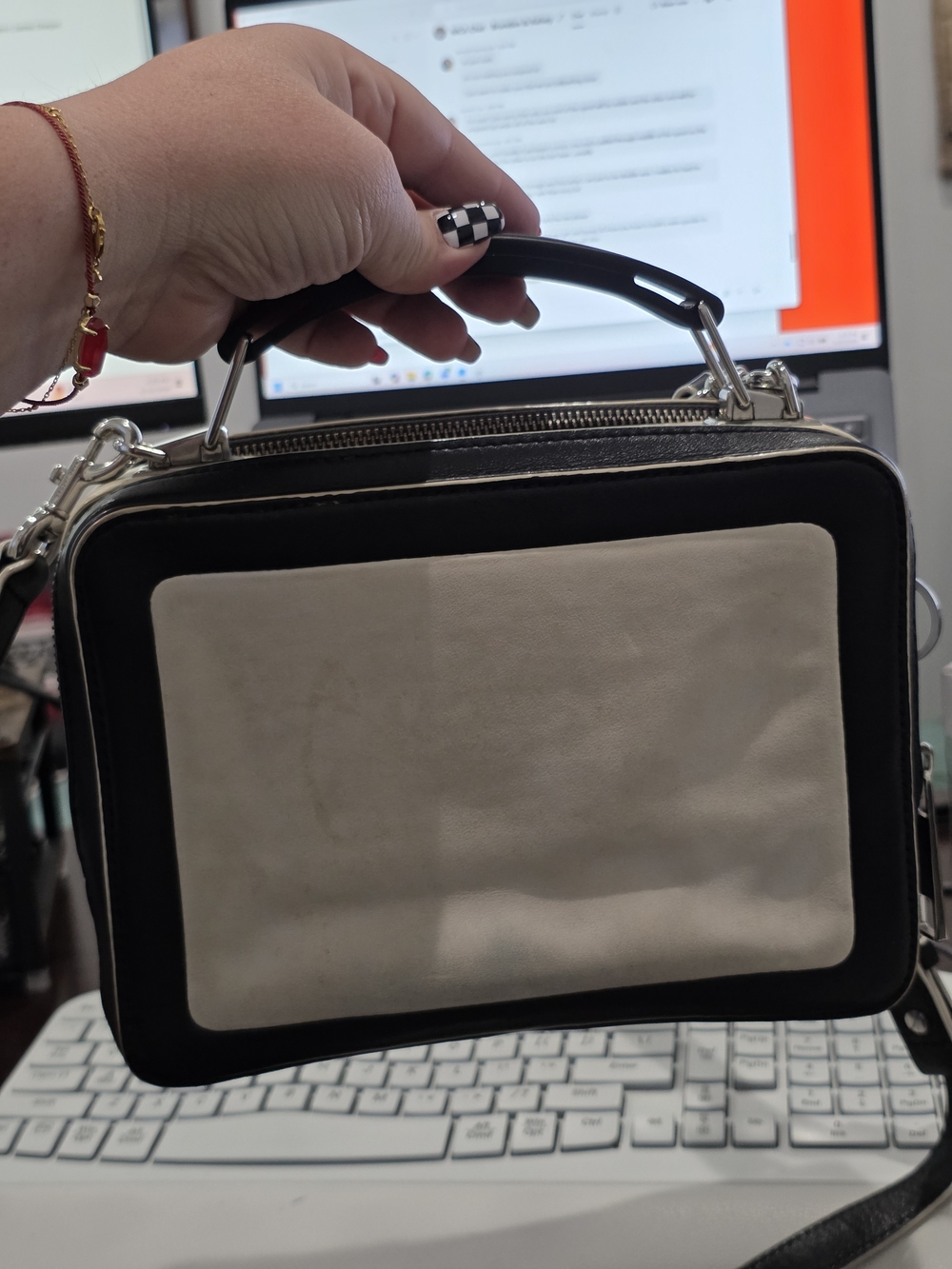 Marc Jacobs Black and White Crossbody Box Bag - Picture 2 of 7